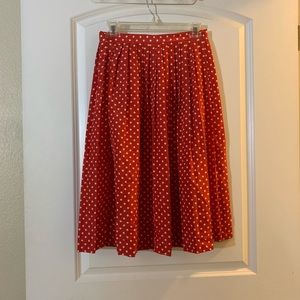 Red polka dot skirt
